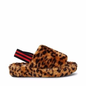 Steve Madden Fuzzy Leopard Slipper